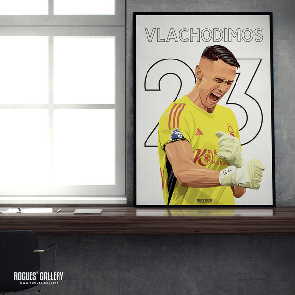 Odysseas Vlachodimos - Nottingham Forest - A0, A1, A2 or A3 Name & Number Prints