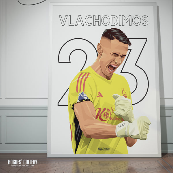 Odysseas Vlachodimos - Nottingham Forest - A0, A1, A2 or A3 Name & Number Prints