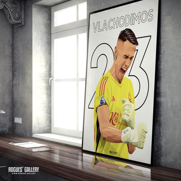 Odysseas Vlachodimos - Nottingham Forest - A0, A1, A2 or A3 Name & Number Prints