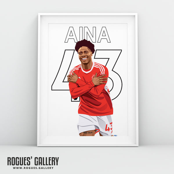 Ola Aina - Nottingham Forest - A0, A1, A2 or A3 Name & Number Prints
