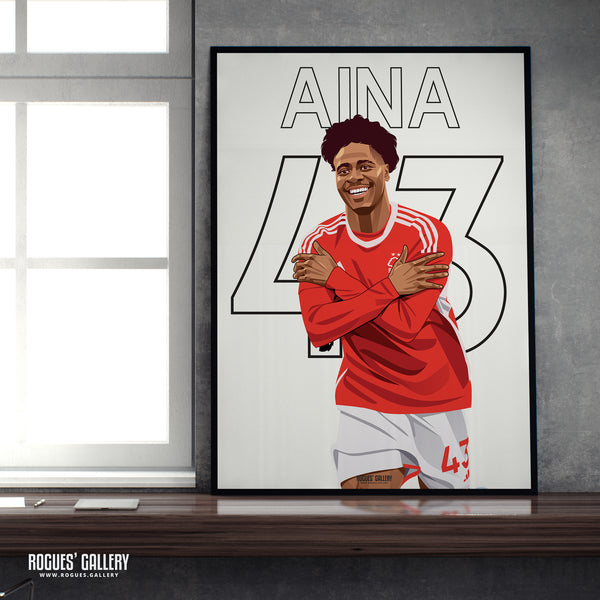 Ola Aina - Nottingham Forest - A0, A1, A2 or A3 Name & Number Prints