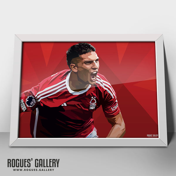 Nicolas Dominguez - Nottingham Forest - A0, A1, A2 or A3 Modern Art Prints (Landscape Version)