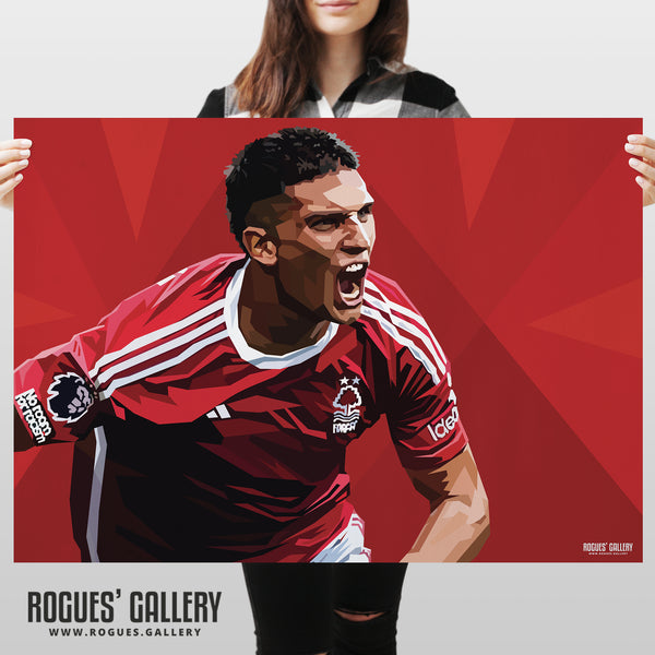 Nicolas Dominguez - Nottingham Forest - A0, A1, A2 or A3 Modern Art Prints (Landscape Version)