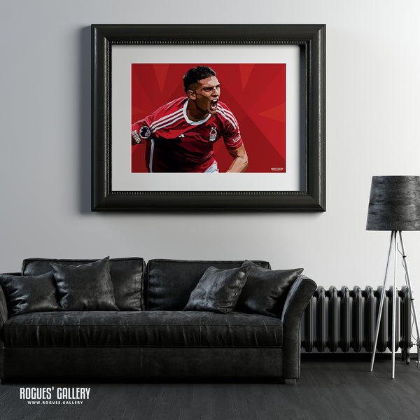 Nicolas Dominguez - Nottingham Forest - A0, A1, A2 or A3 Modern Art Prints (Landscape Version)