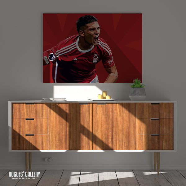 Nicolas Dominguez - Nottingham Forest - A0, A1, A2 or A3 Modern Art Prints (Landscape Version)