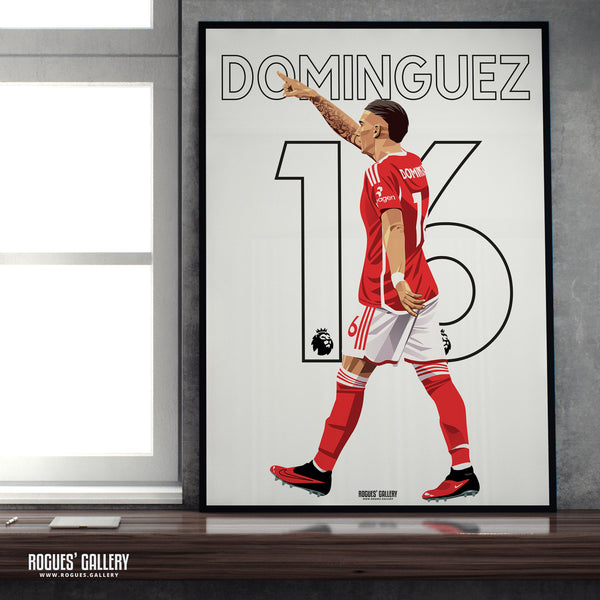Nicolas Dominguez - Nottingham Forest - A0, A1, A2 or A3 Name & Number Prints