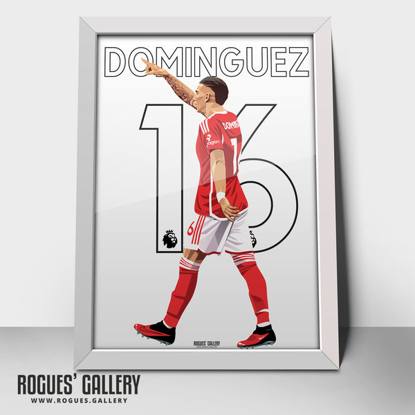 Nicolas Dominguez - Nottingham Forest - A0, A1, A2 or A3 Name & Number Prints