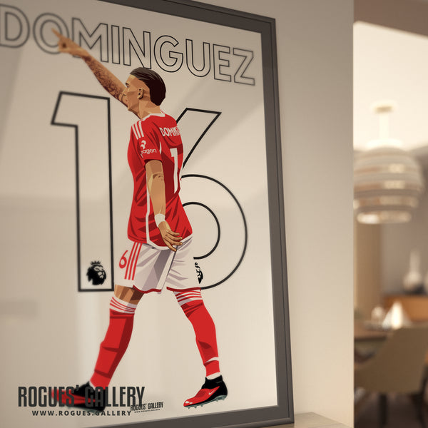 Nicolas Dominguez - Nottingham Forest - A0, A1, A2 or A3 Name & Number Prints