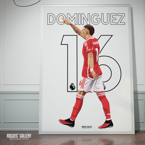 Nicolas Dominguez - Nottingham Forest - A0, A1, A2 or A3 Name & Number Prints