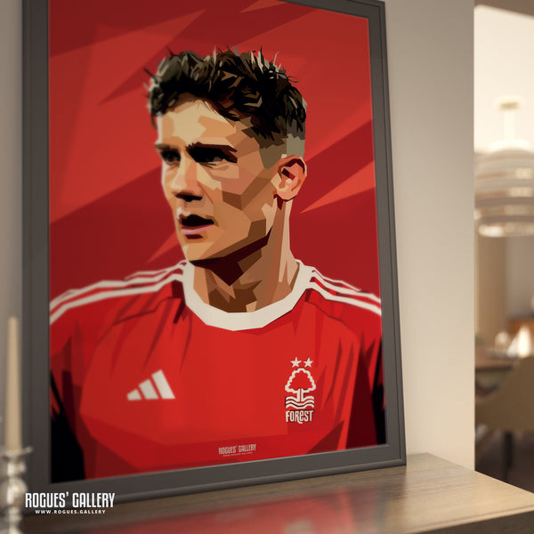 Ryan Yates - Nottingham Forest - A0, A1, A2 or A3 Prints