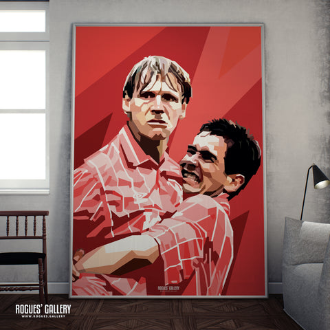 Psycho & The Number 9 - Stuart Pearce & Nigel Clough - Nottingham Forest - A0, A1, A2 or A3 Prints