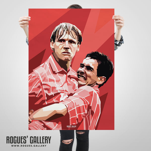 Psycho & The Number 9 - Stuart Pearce & Nigel Clough - Nottingham Forest - A0, A1, A2 or A3 Prints