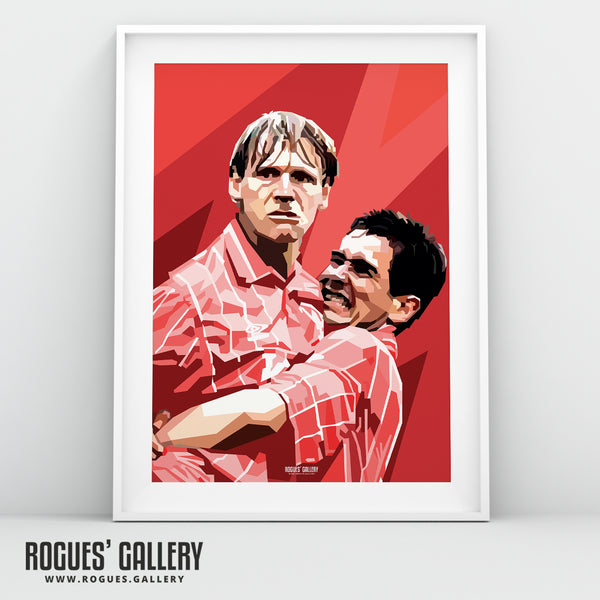 Psycho & The Number 9 - Stuart Pearce & Nigel Clough - Nottingham Forest - A0, A1, A2 or A3 Prints
