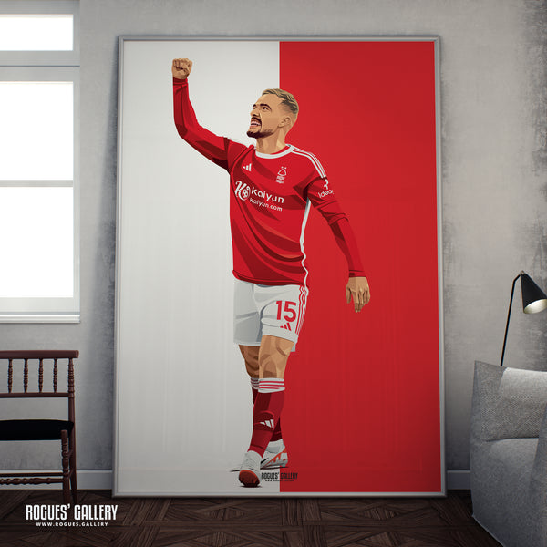 Harry Toffolo - Nottingham Forest - A0, A1, A2 or A3 Red & White Prints