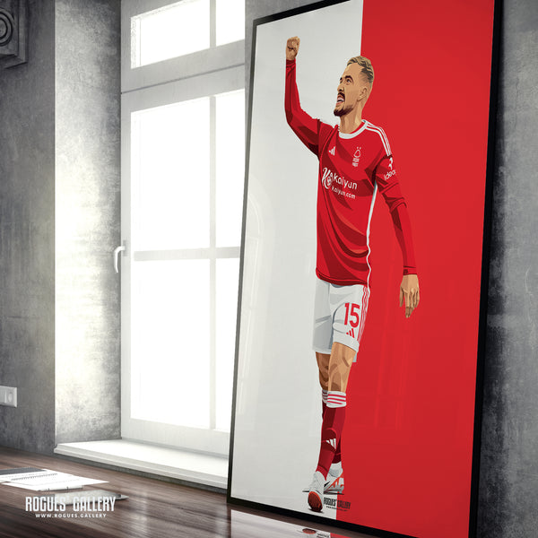 Harry Toffolo - Nottingham Forest - A0, A1, A2 or A3 Red & White Prints