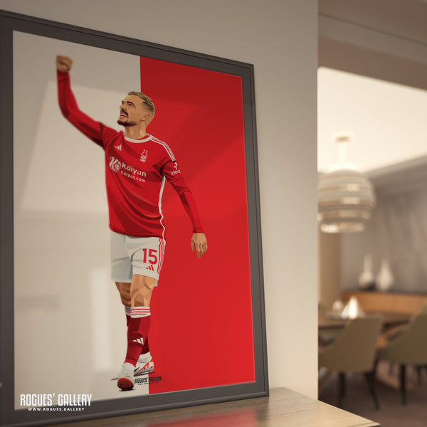 Harry Toffolo - Nottingham Forest - Signed A3 Red & White Prints