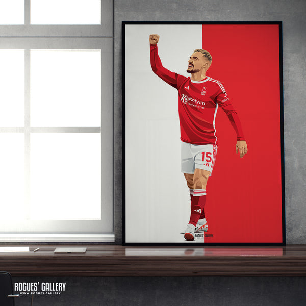 Harry Toffolo - Nottingham Forest - Signed A3 Red & White Prints