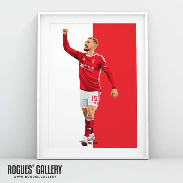 Harry Toffolo - Nottingham Forest - Signed A3 Red & White Prints