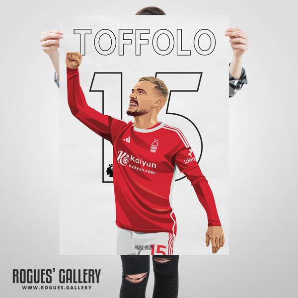 Harry Toffolo - Nottingham Forest - Signed A3 Name & Number Prints