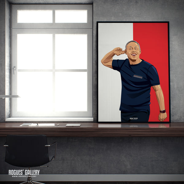 Steve Cooper - Nottingham Forest - A0, A1, A2 or A3 Red & White Prints