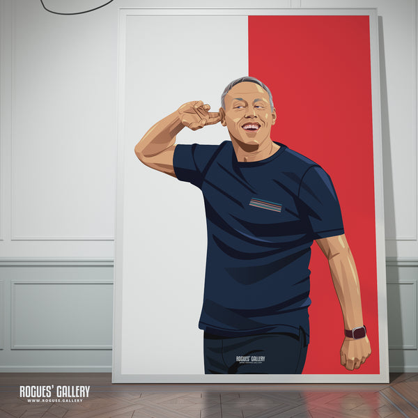 Steve Cooper - Nottingham Forest - A0, A1, A2 or A3 Red & White Prints