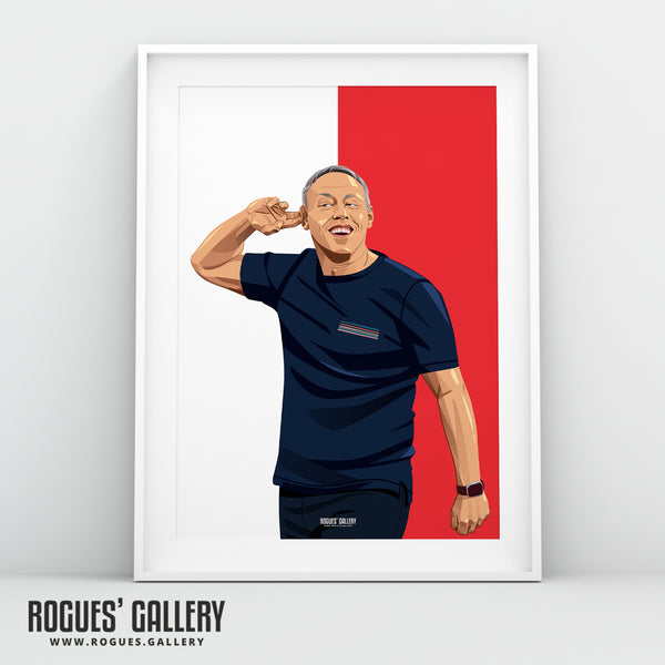 Steve Cooper - Nottingham Forest - A0, A1, A2 or A3 Red & White Prints