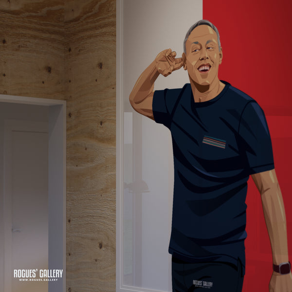 Steve Cooper - Nottingham Forest - A0, A1, A2 or A3 Red & White Prints