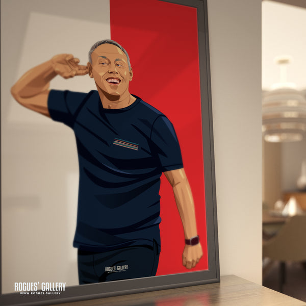 Steve Cooper - Nottingham Forest - Signed A3 Red & White Prints