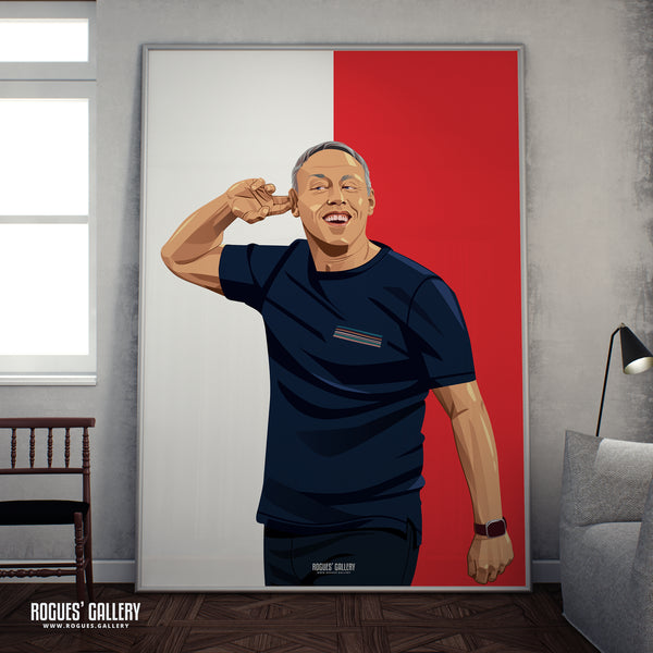 Steve Cooper - Nottingham Forest - Signed A3 Red & White Prints