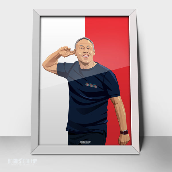 Steve Cooper - Nottingham Forest - Signed A3 Red & White Prints