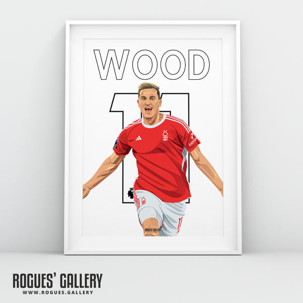 Chris Wood - Nottingham Forest - A0, A1, A2 or A3 Name & Number Prints