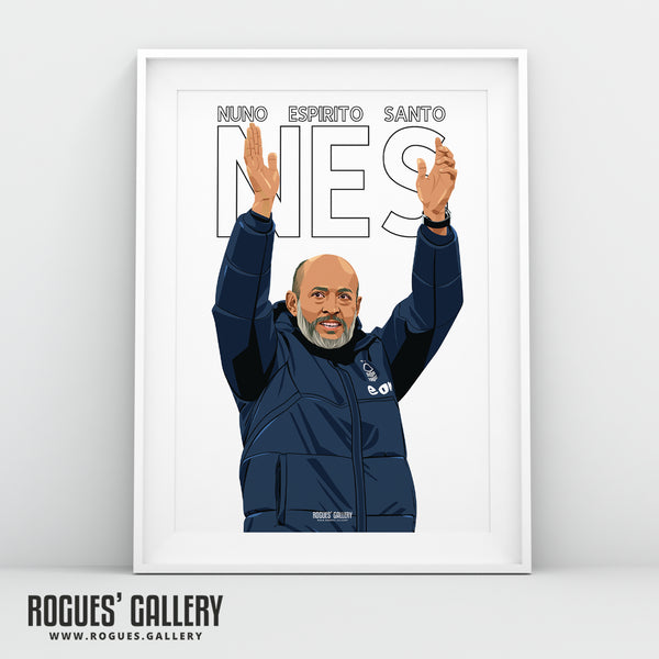 Nuno Espírito Santo - Nottingham Forest - A0, A1, A2 or A3 Premier League Name & Number Prints