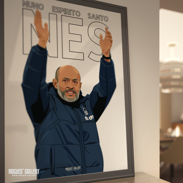 Nuno Espírito Santo - Nottingham Forest - A0, A1, A2 or A3 Premier League Name & Number Prints