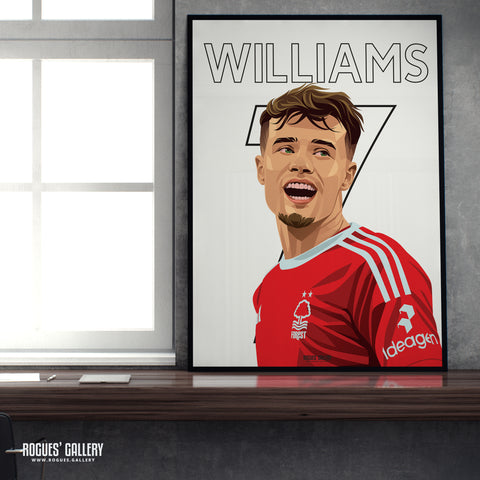 Neco Williams - Nottingham Forest - A0, A1, A2 or A3 Name & Number Prints