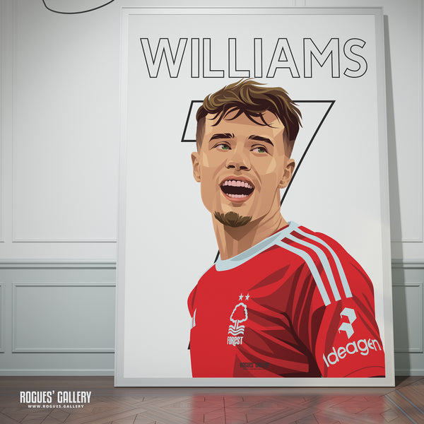 Neco Williams - Nottingham Forest - A0, A1, A2 or A3 Name & Number Prints