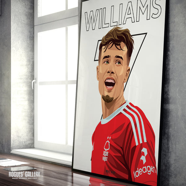 Neco Williams - Nottingham Forest - A0, A1, A2 or A3 Name & Number Prints