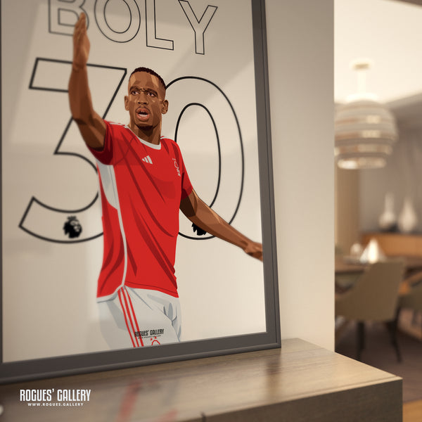 Willy Boly - Nottingham Forest - A0, A1, A2 or A3 Name & Number Prints
