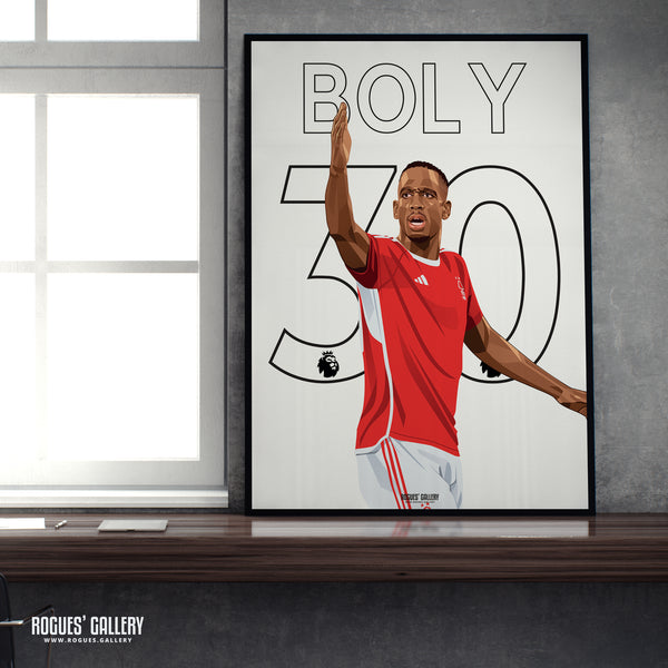 Willy Boly - Nottingham Forest - A0, A1, A2 or A3 Name & Number Prints