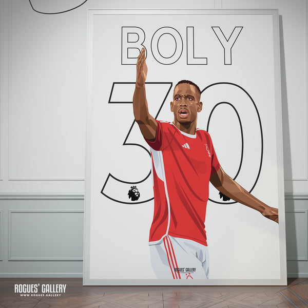 Willy Boly - Nottingham Forest - A0, A1, A2 or A3 Name & Number Prints