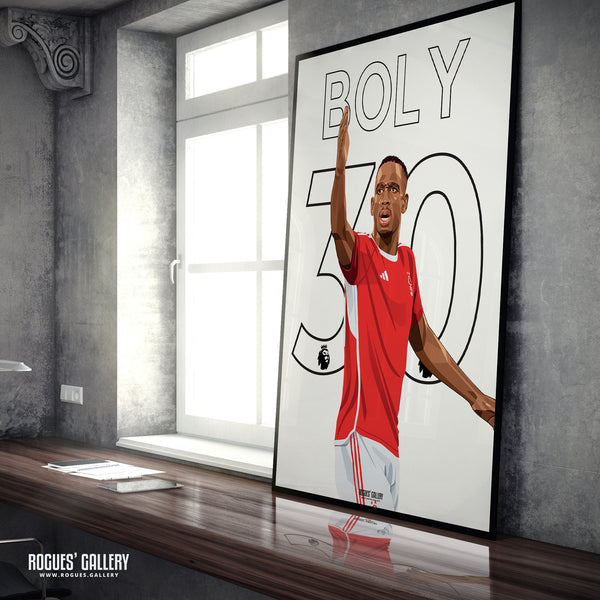 Willy Boly - Nottingham Forest - A0, A1, A2 or A3 Name & Number Prints