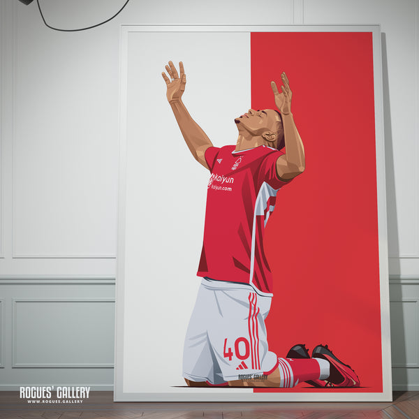 Murillo - Nottingham Forest - A0, A1, A2 or A3 Red & White Prints