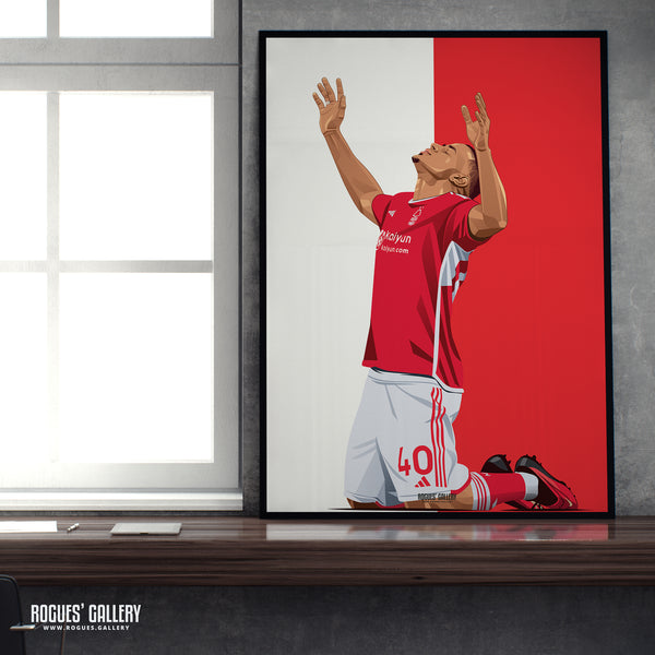 Murillo - Nottingham Forest - A0, A1, A2 or A3 Red & White Prints