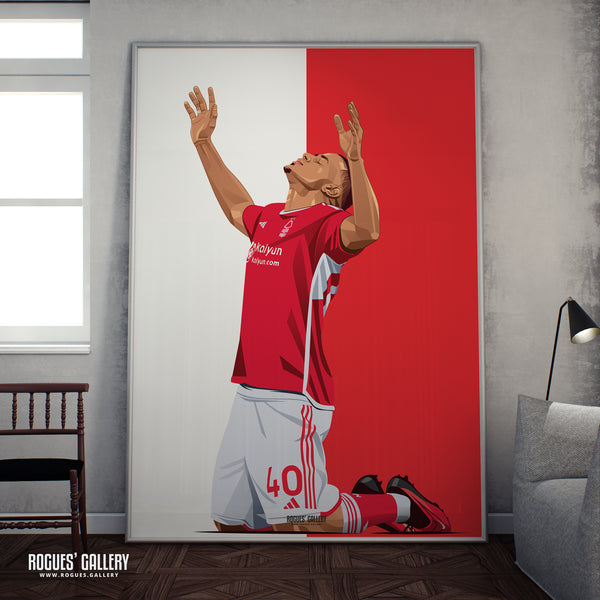 Murillo - Nottingham Forest - A0, A1, A2 or A3 Red & White Prints