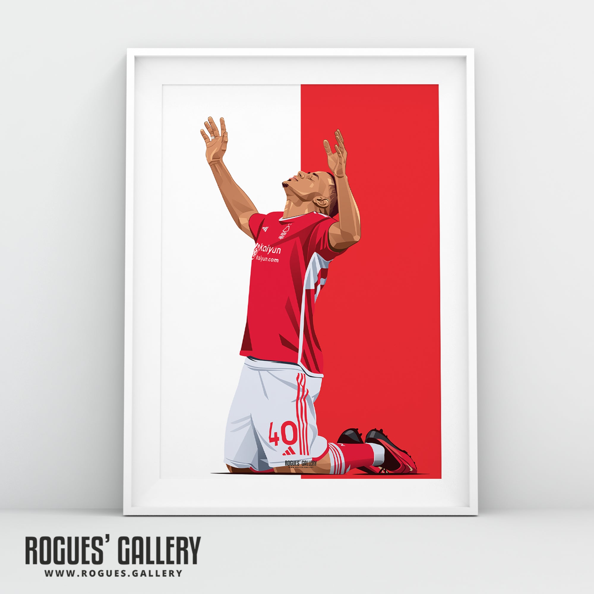 Murillo - Nottingham Forest - A0, A1, A2 or A3 Red & White Prints