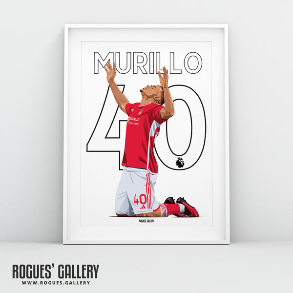 Murillo - Nottingham Forest - Signed A3 Name & Number Prints