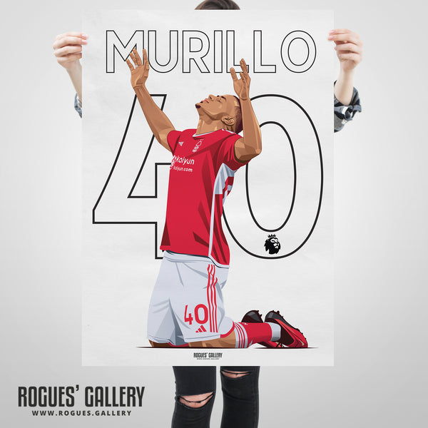 Murillo - Nottingham Forest - Signed A3 Name & Number Prints