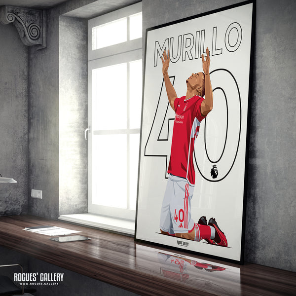 Murillo - Nottingham Forest - Signed A3 Name & Number Prints