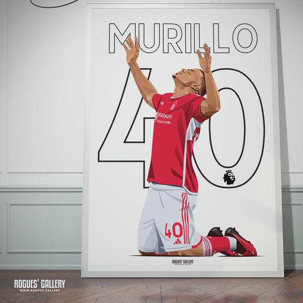 Murillo - Nottingham Forest - Signed A3 Name & Number Prints