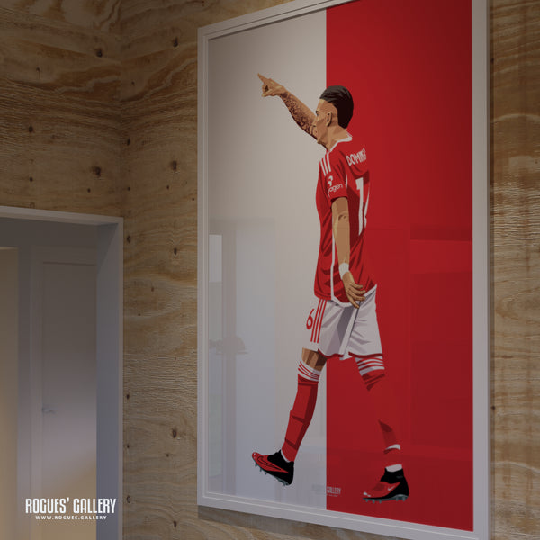 Nicolas Dominguez - Nottingham Forest - A0, A1, A2 or A3 Red & White Prints
