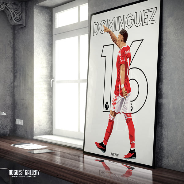 Nicolas Dominguez - Nottingham Forest - Signed A3 Name & Number Prints